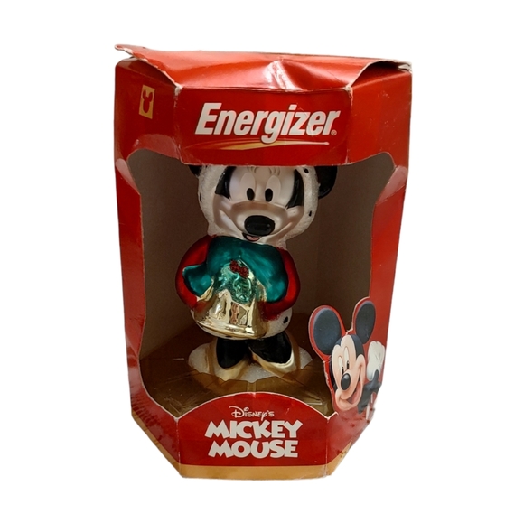 Vintage Disney Minnie Mouse Glass Christmas Ornament 2000 Energizer Holiday Home - Picture 1 of 4